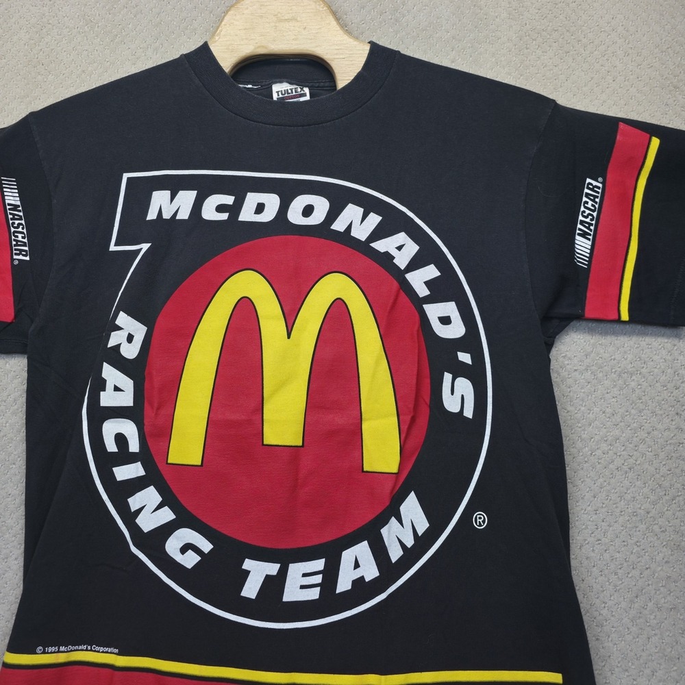 Vintage 1995 Bill Elliott T-Shirt XL NASCAR McDonald's All Over Print USA Made‎ - Picture 3 of 9